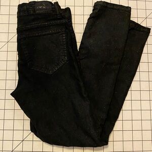 Girls Black Jeans sz 7. Glitterery finish. Like new. Jordache.